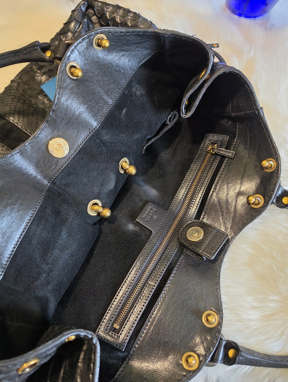 Gucci Babouska Python Studded Fringe XL Shoulder Bag - Picture 14 of 16